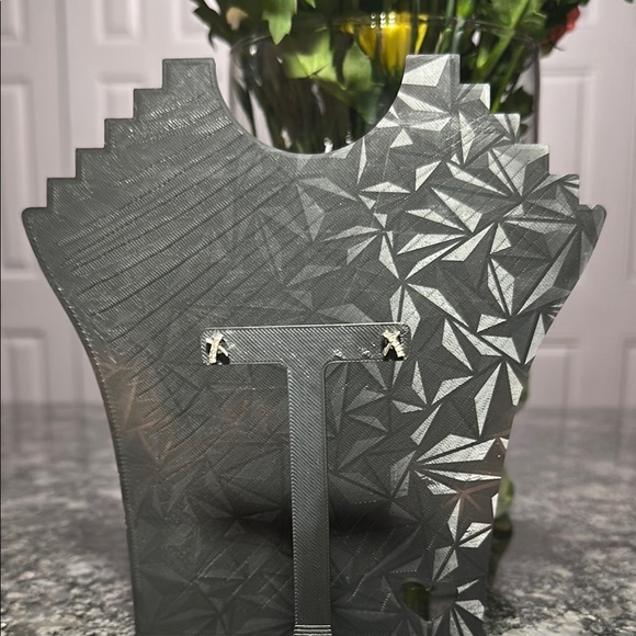 Silver X Bling Earrings Stud X - Picture 3 of 4